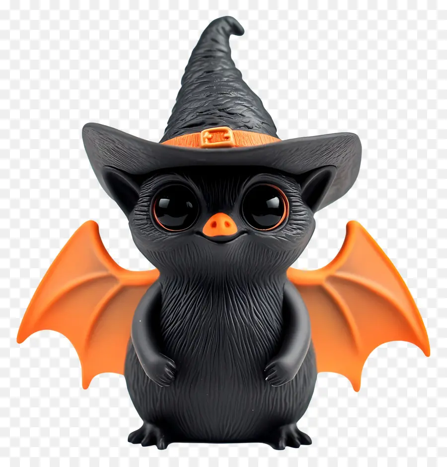 Morcegos De Halloween，Morcego Fofo Com Chapéu De Bruxa PNG