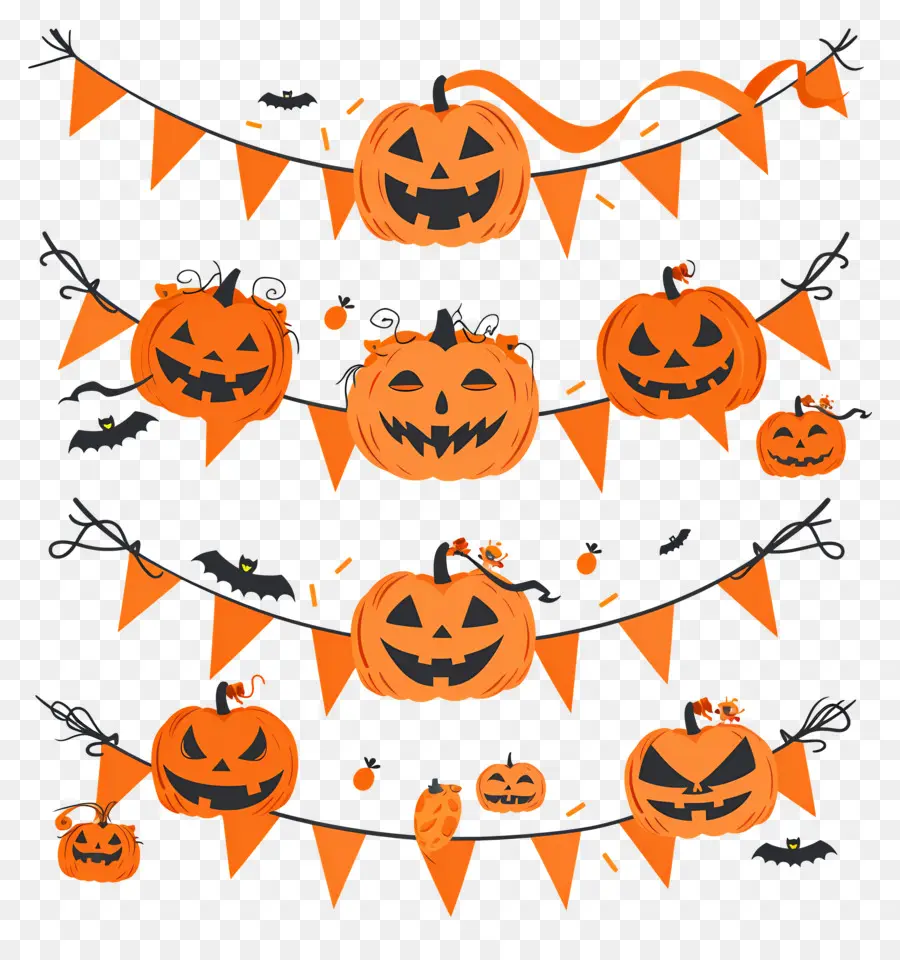 Guirlanda De Halloween，Decorações De Halloween PNG