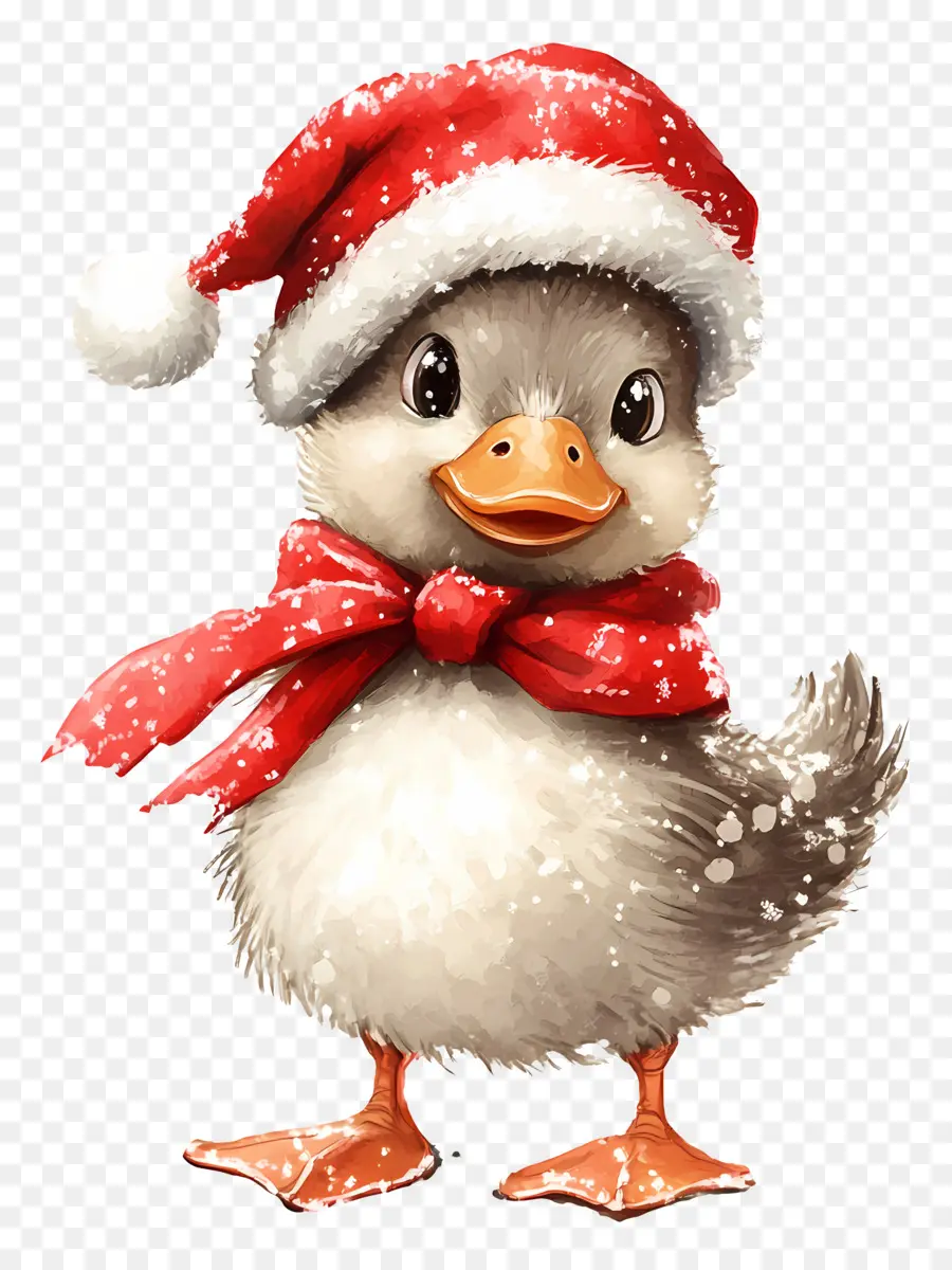 Pato De Natal，Pato Com Lenço PNG