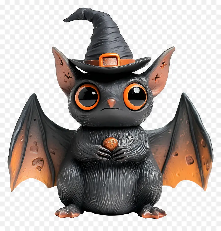 Morcegos De Halloween，Morcego Fofo Com Chapéu De Bruxa PNG