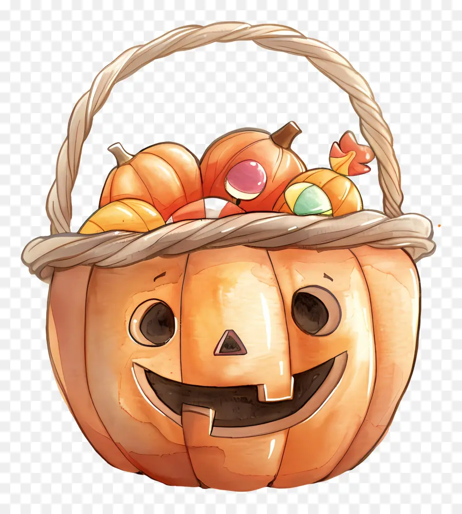 Cesta De Halloween，Cesta De Abóbora PNG