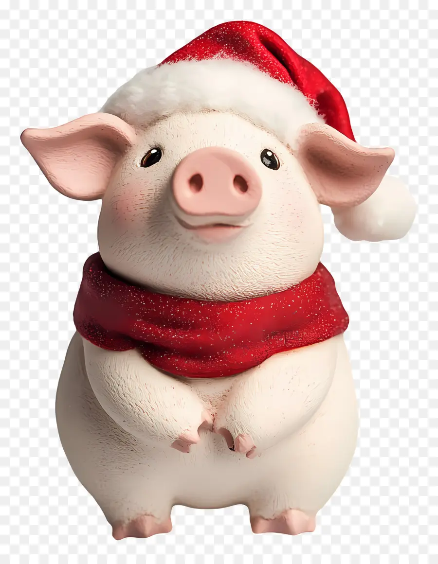 Porco De Natal，Porco Com Chapéu De Papai Noel PNG