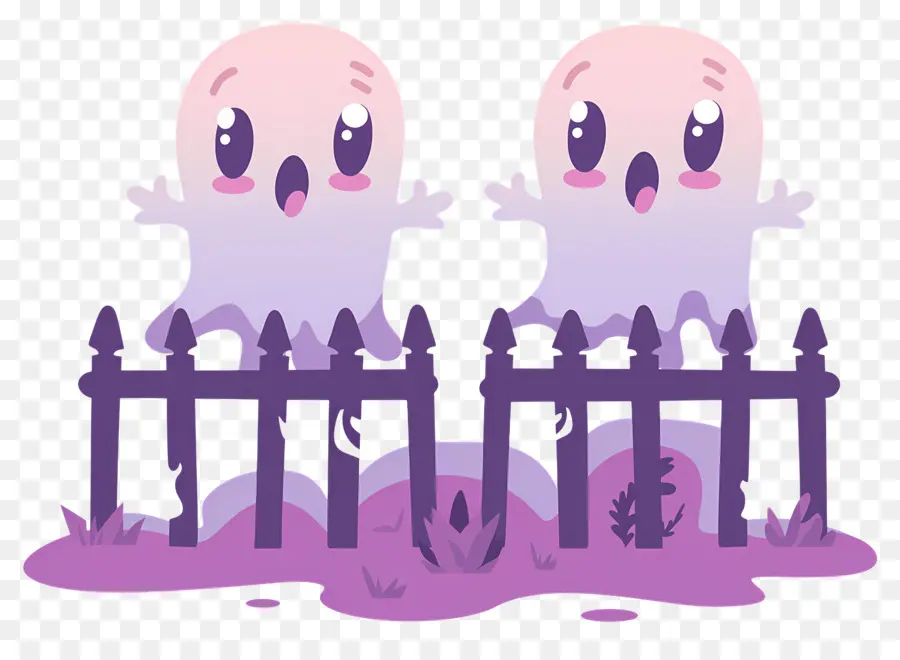 Cerca De Halloween，Fantasmas Fofos PNG