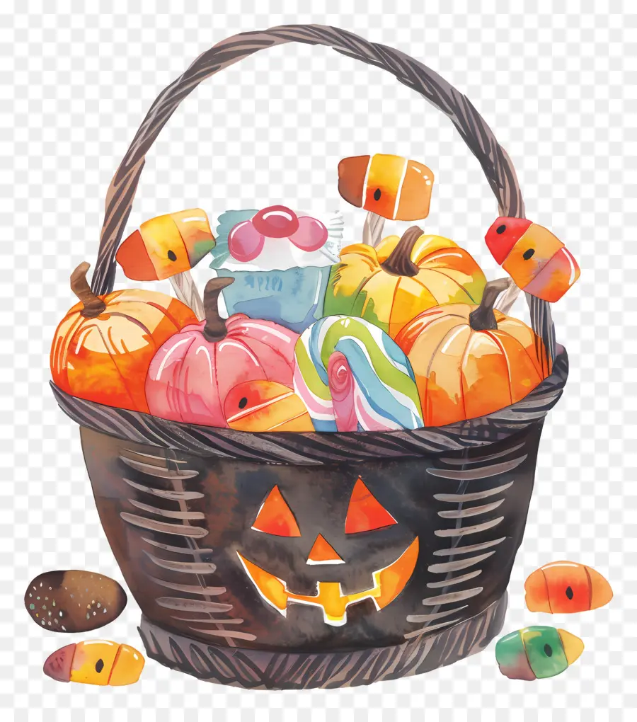 Cesta De Halloween，Cesta De Doces PNG