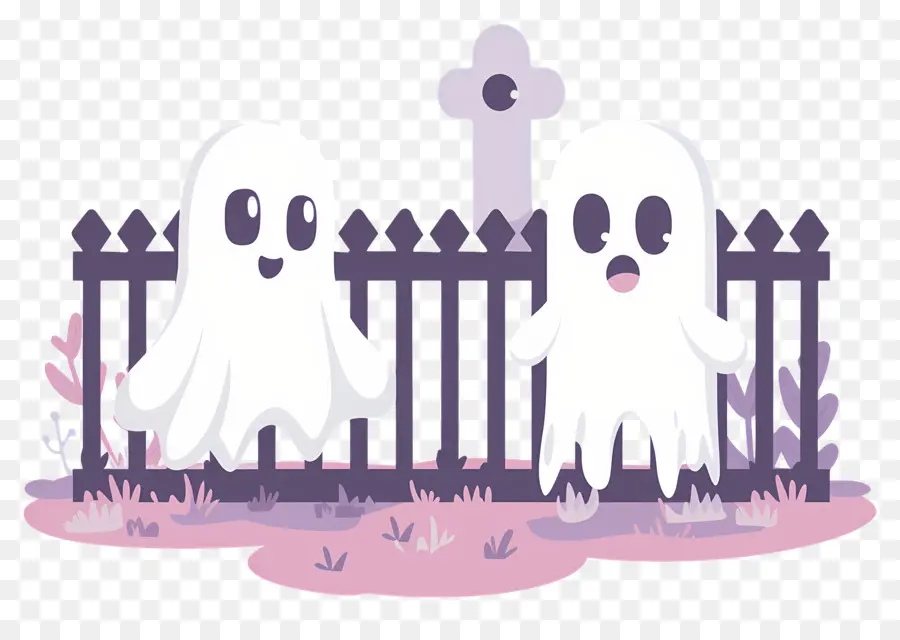 Cerca De Halloween，Fantasmas De Desenho Animado PNG