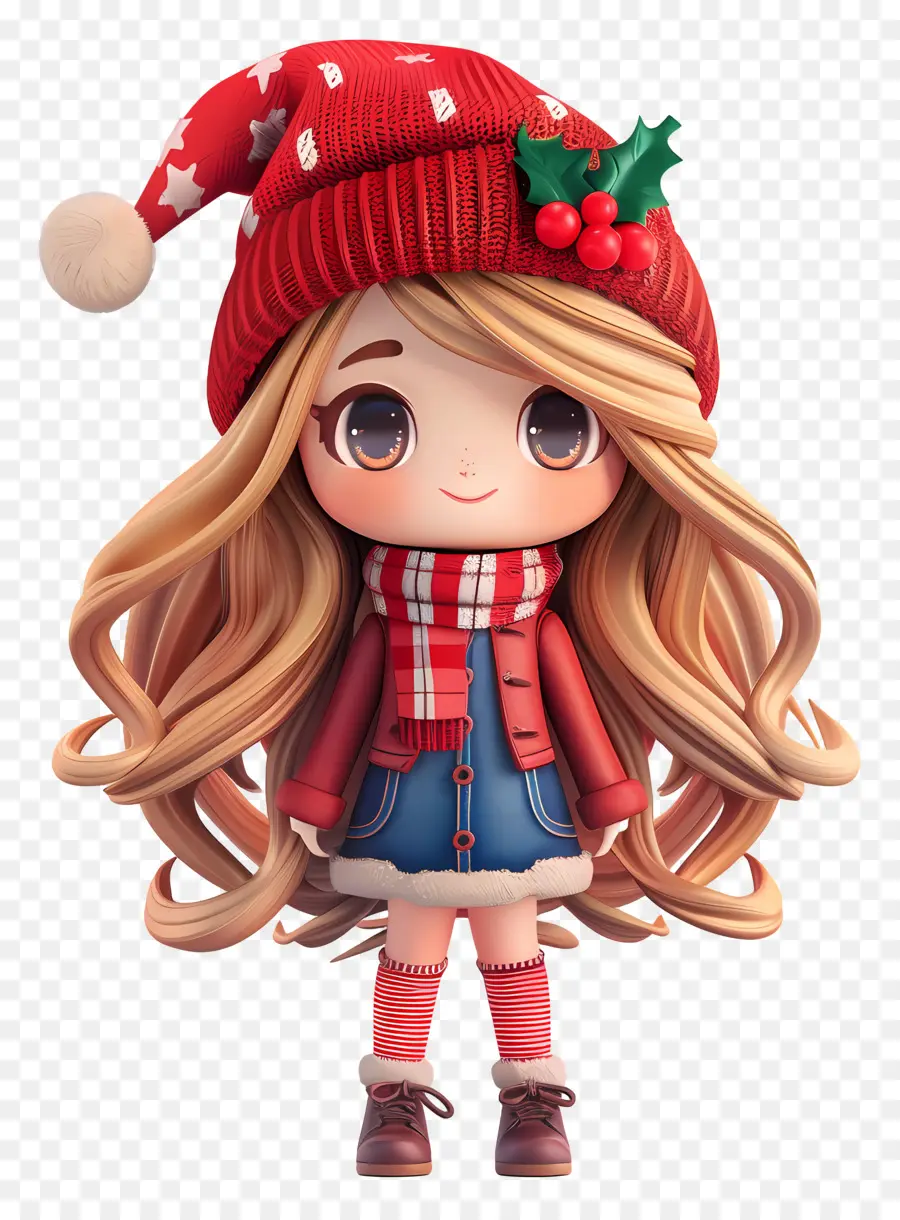 Garota Chibi，Garota Com Roupas De Inverno PNG