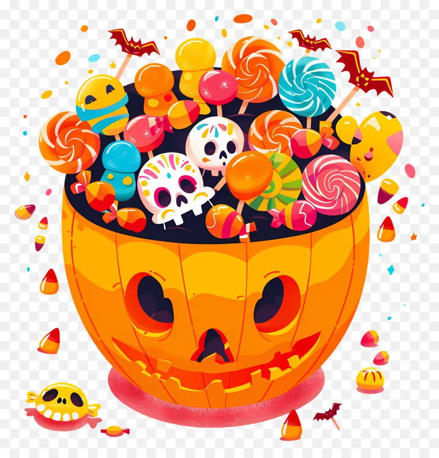 Cesta De Halloween，Tigela De Doces De Abóbora PNG