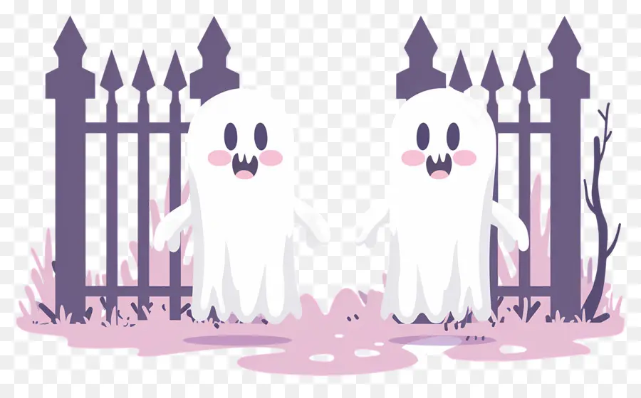 Cerca De Halloween，Fantasmas Fofos PNG