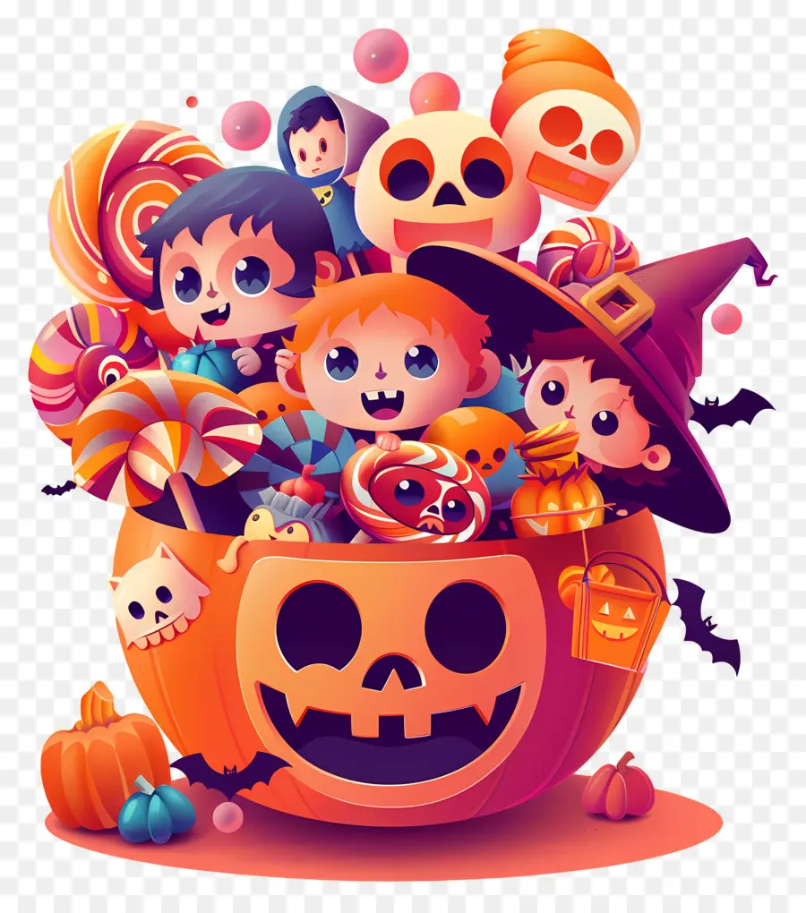 Cesta De Halloween，Tigela De Doces De Halloween PNG