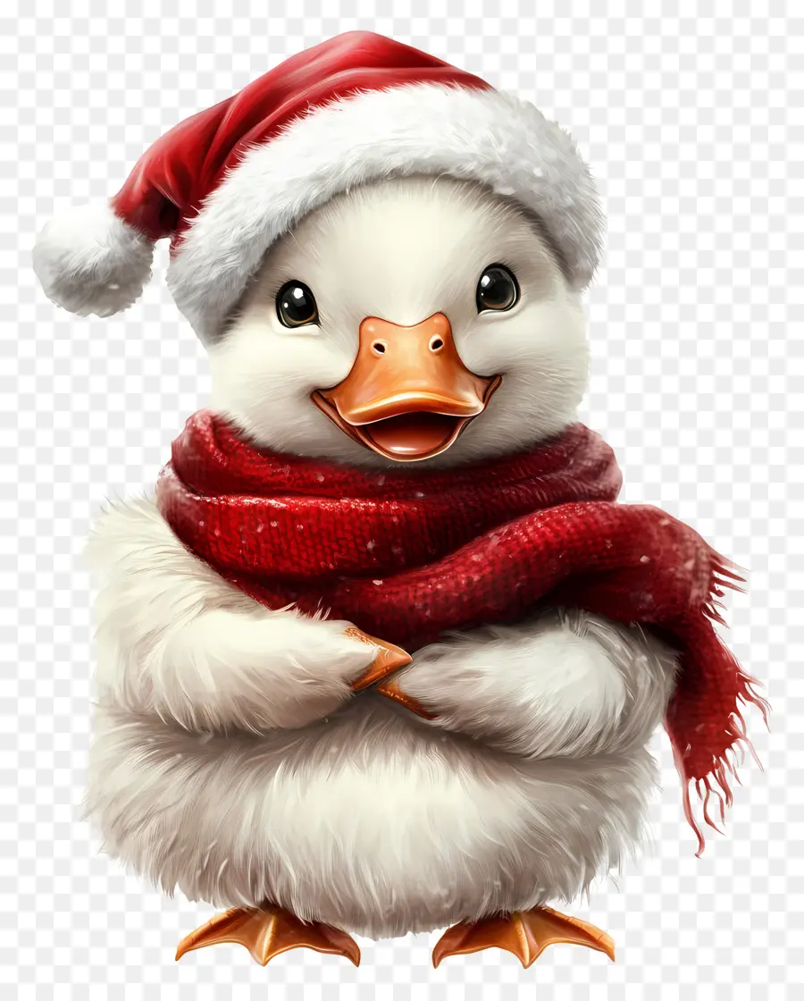 Pato De Natal，Pato Com Lenço PNG