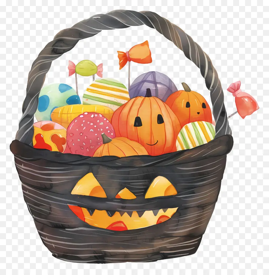 Cesta De Halloween，Cesta De Doces PNG