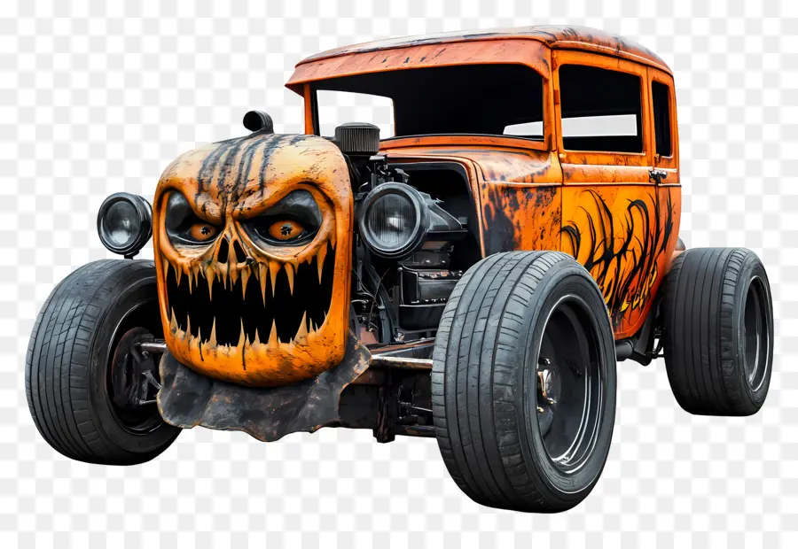 Caminhão Monstro Do Dia Das Bruxas，Carro Laranja De Halloween PNG