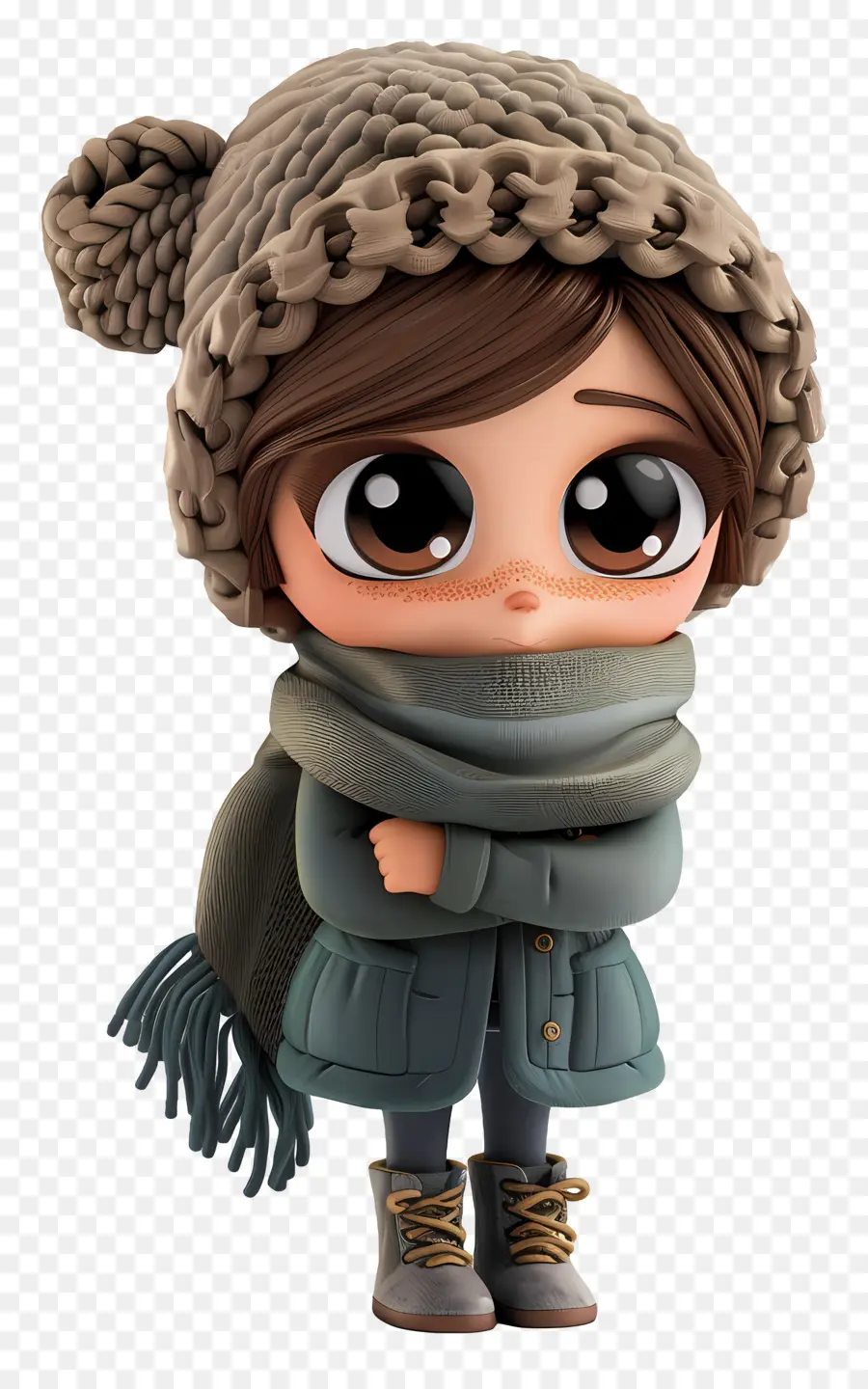 Garota Chibi，Bebê Fofo Com Roupas De Inverno PNG