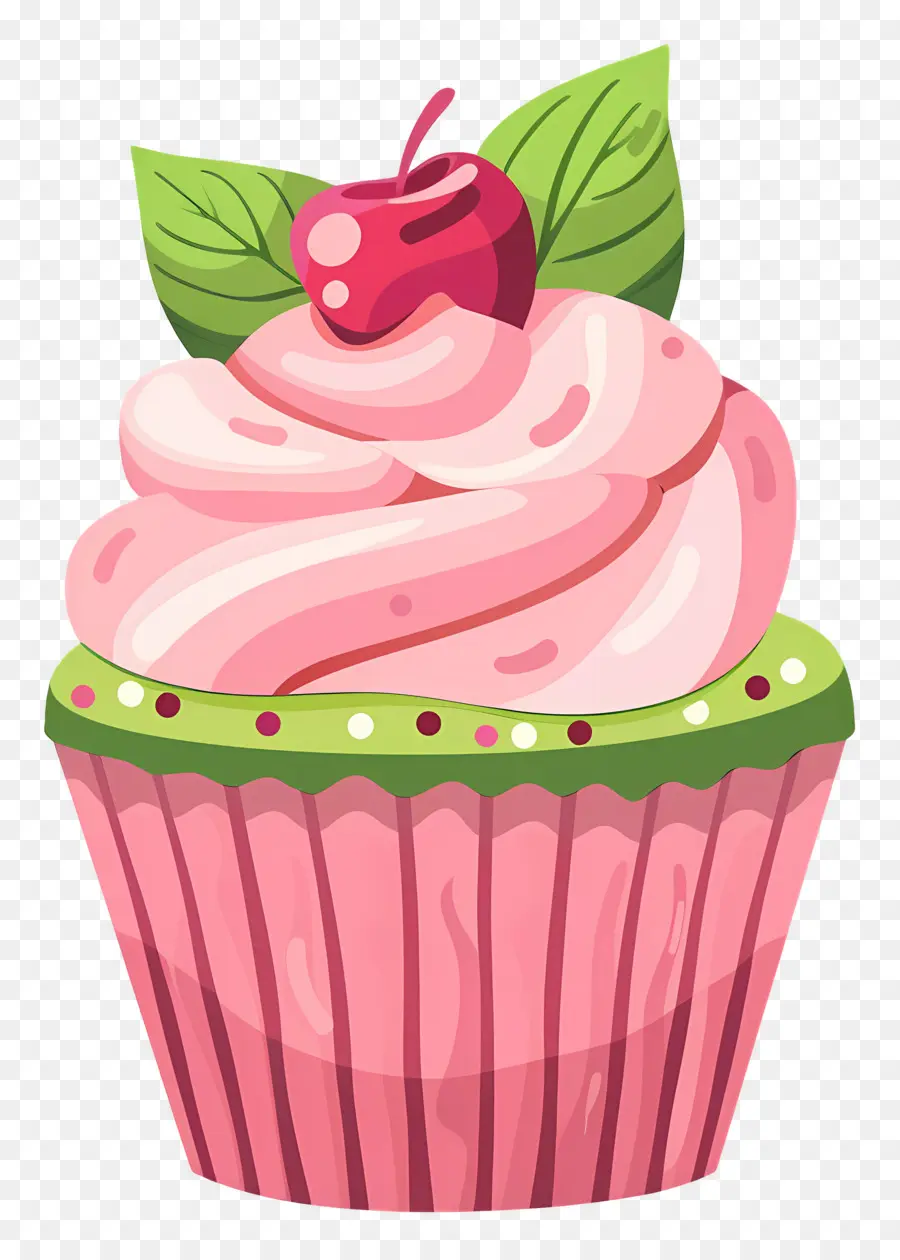 Cupcake Animado，Bolinho De Cereja PNG