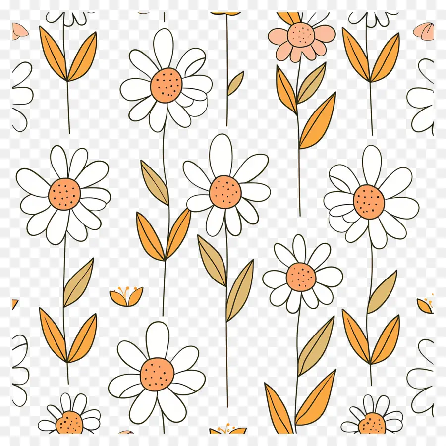 Padrão De Margarida，Flores Doodle PNG