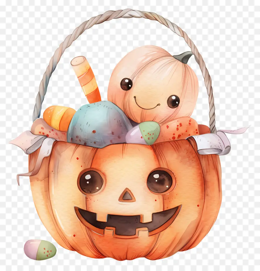 Cesta De Halloween，Cesta De Abóbora PNG