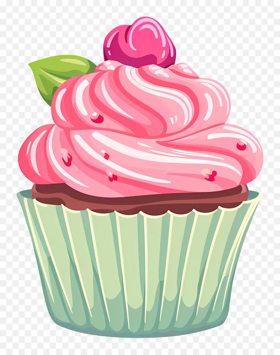 Cupcake Animado，Bolinho Rosa PNG