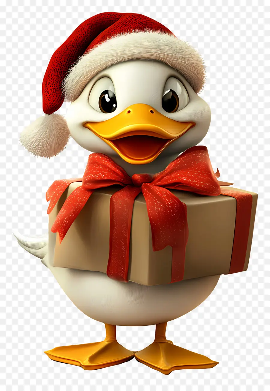 Pato De Natal，Pato Com Presente PNG