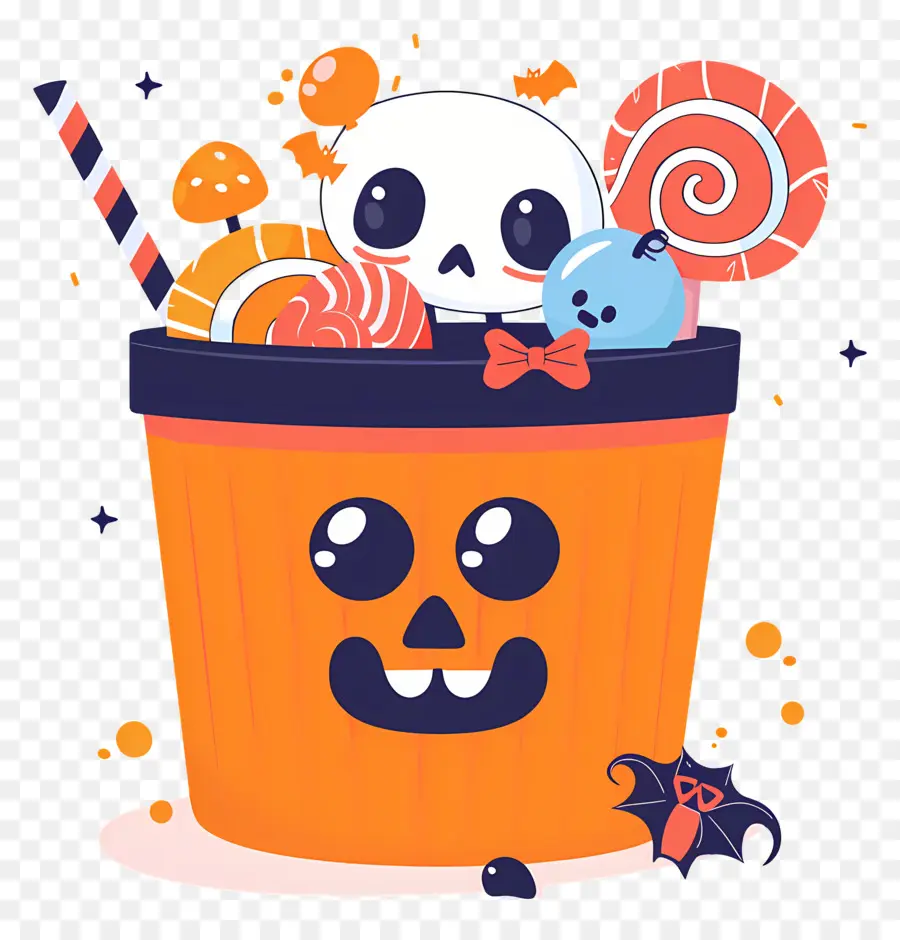 Cesta De Halloween，Balde De Doces PNG