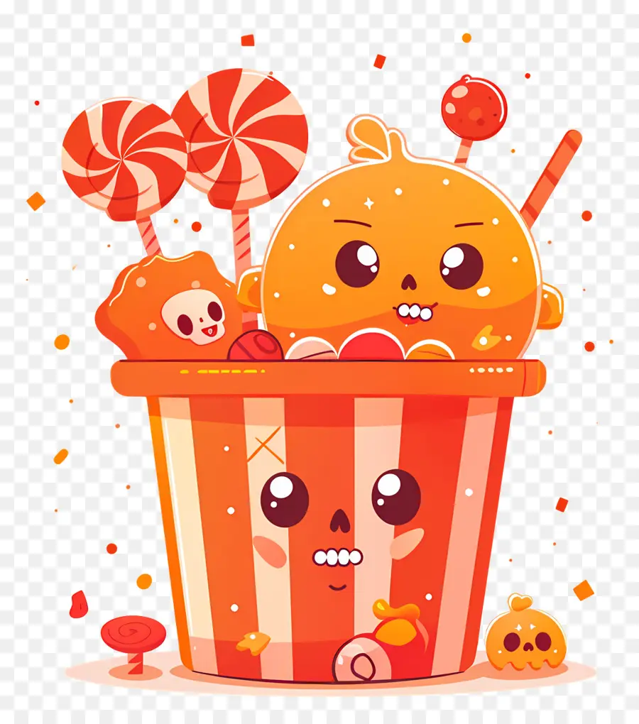 Cesta De Halloween，Balde De Doces PNG