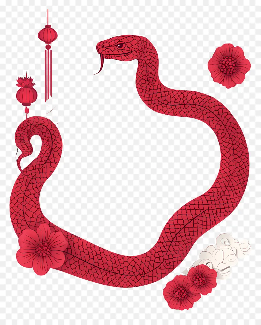 Ano Novo Chinês，Cobra Vermelha PNG