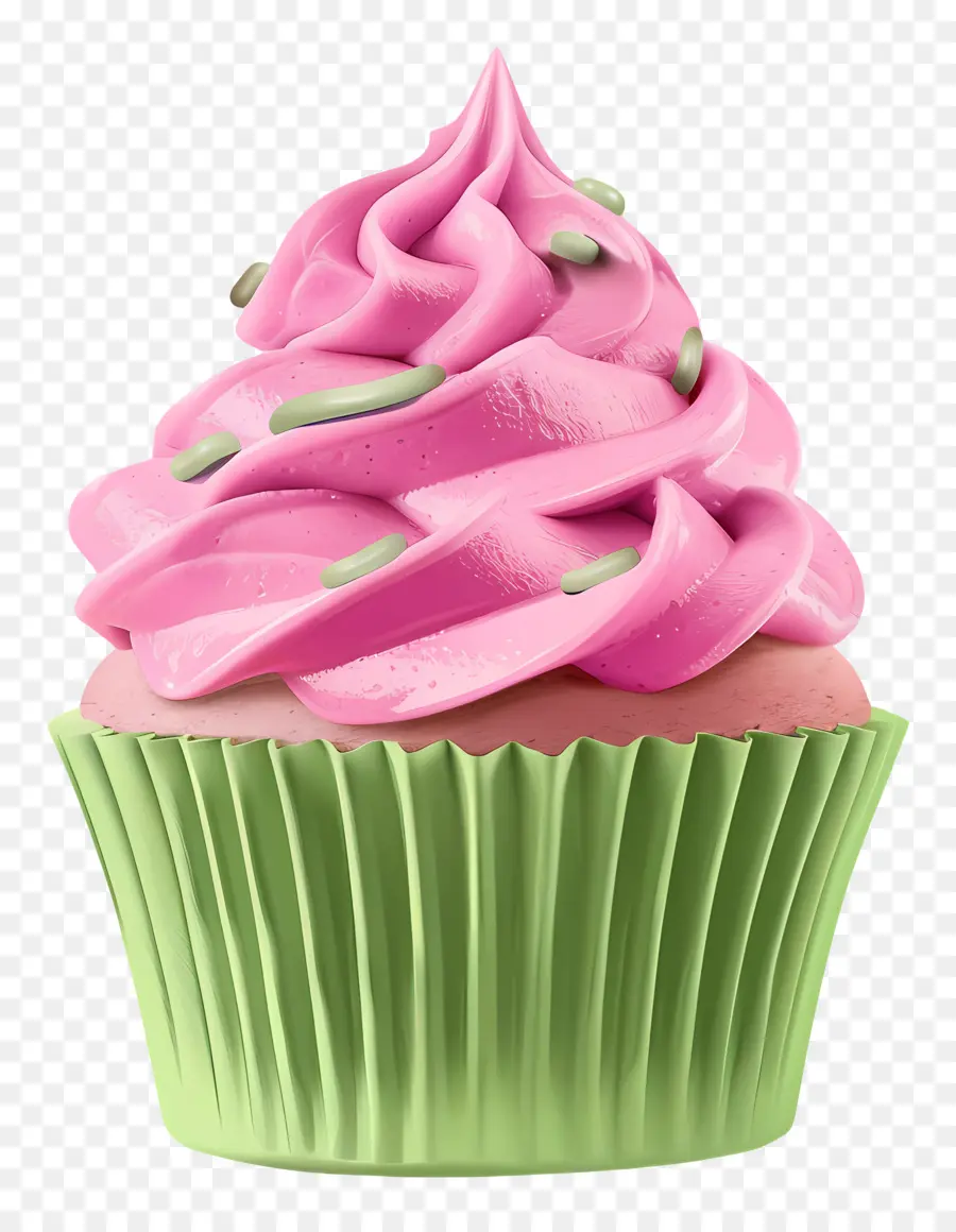 Cupcake Animado，Bolinho Rosa PNG