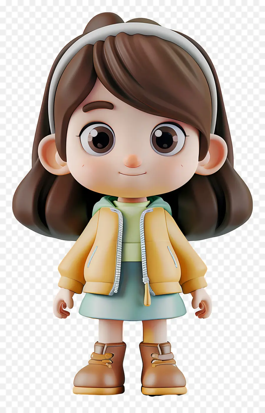 Garota Chibi，Garota De Jaqueta Amarela PNG