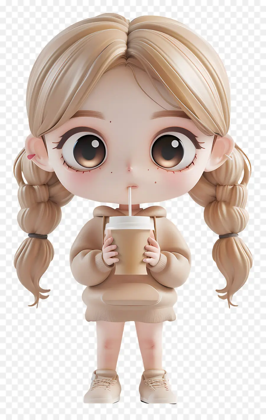 Garota Chibi，Linda Garota Com Café PNG