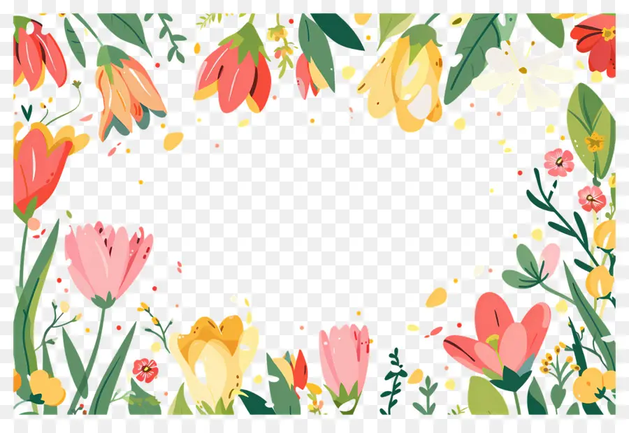 Borda De Flores，Moldura Floral Delicada PNG