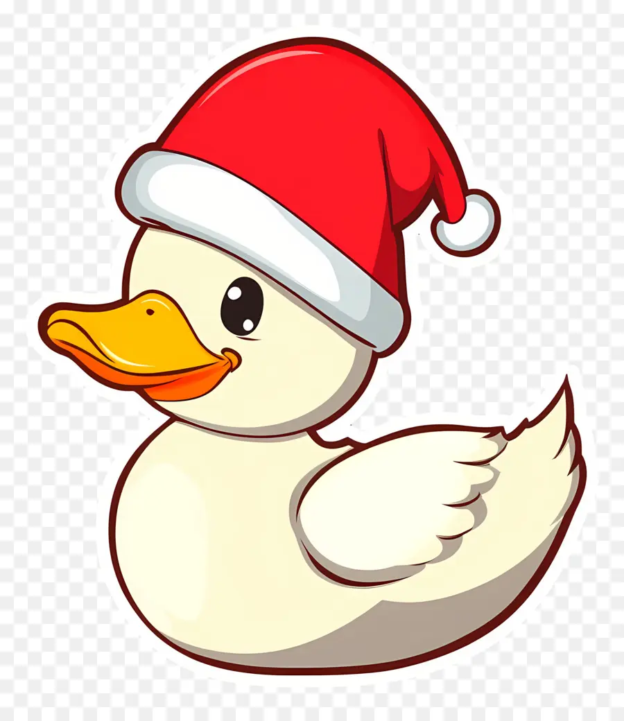 Pato De Natal，Pato Com Chapéu De Papai Noel PNG