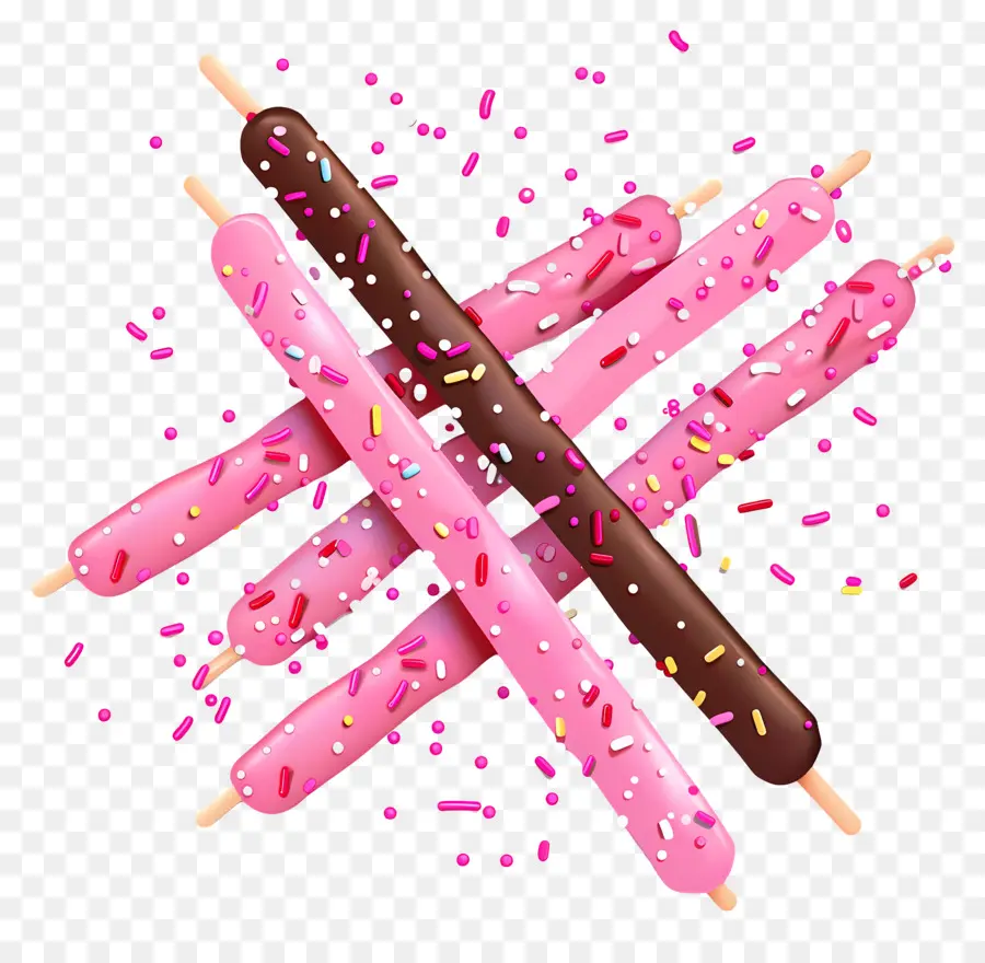 Palitos De Chocolate，Palitos De Rosa E Chocolate PNG