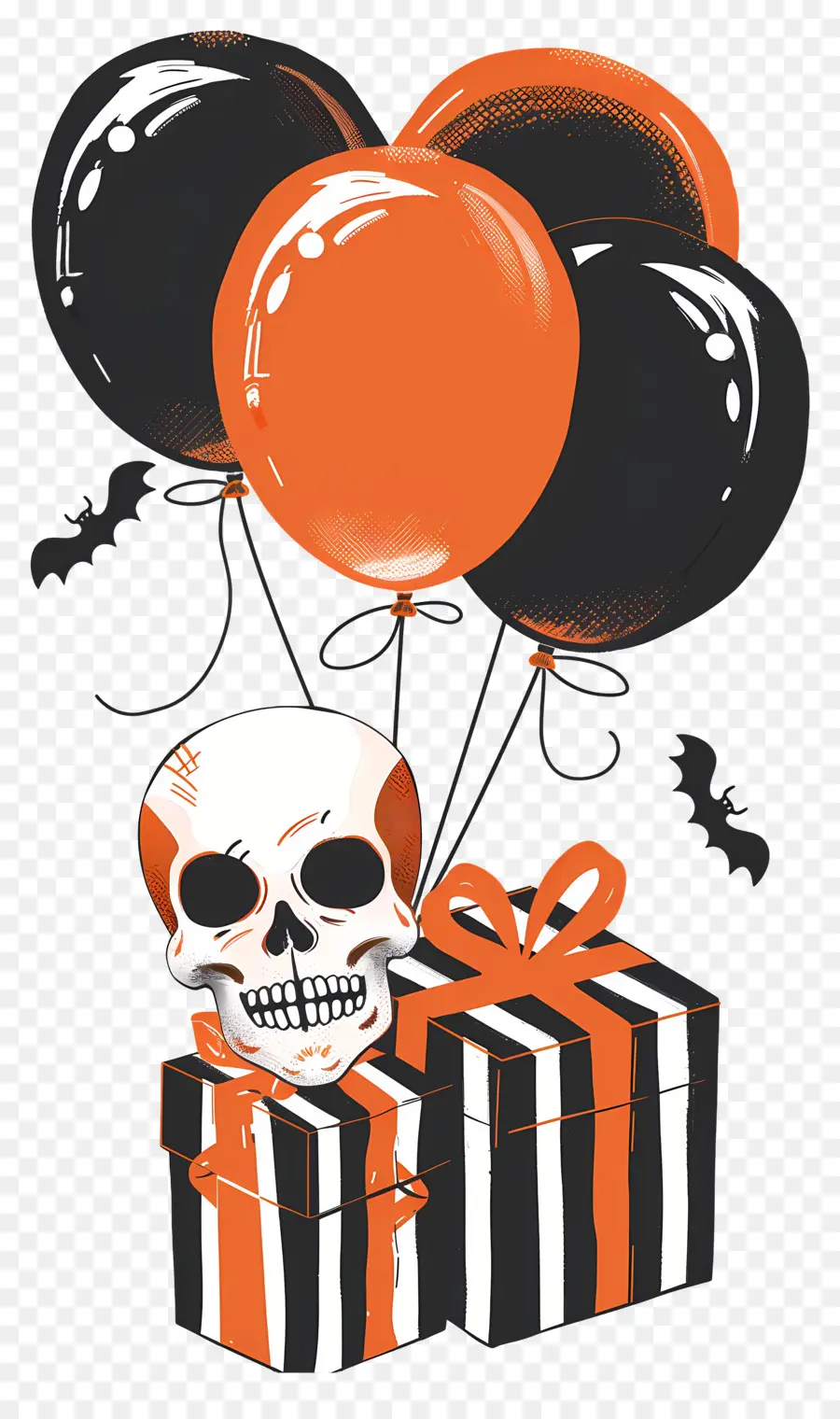 Balões De Halloween，Crânio PNG