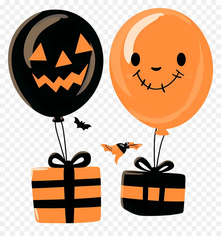 Balões De Halloween，Presentes PNG