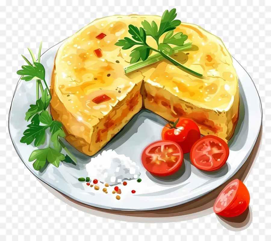 Omelete Espanhola，Bolo De Batata PNG