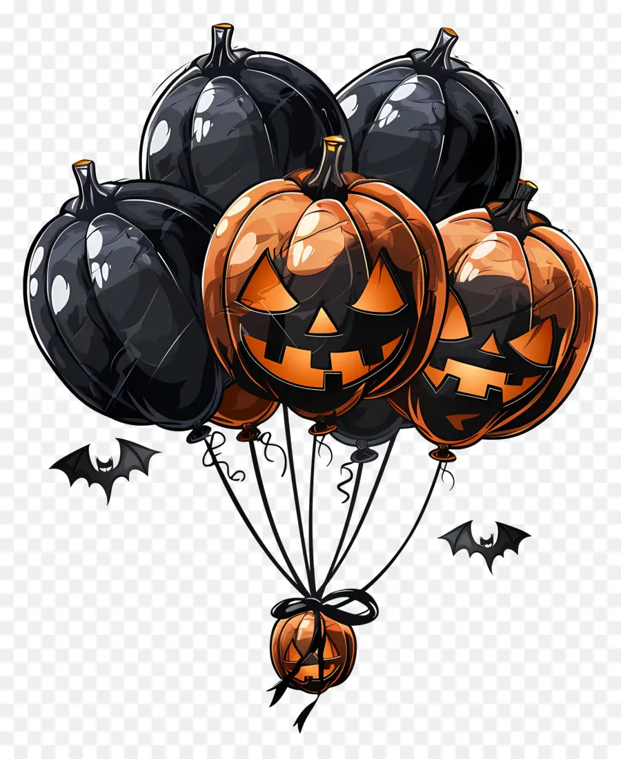 Balões De Halloween，Balões De Abóbora PNG