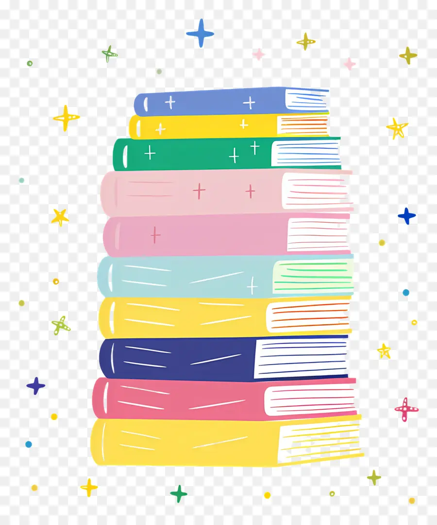 Pilha De Livros，Livros Coloridos PNG