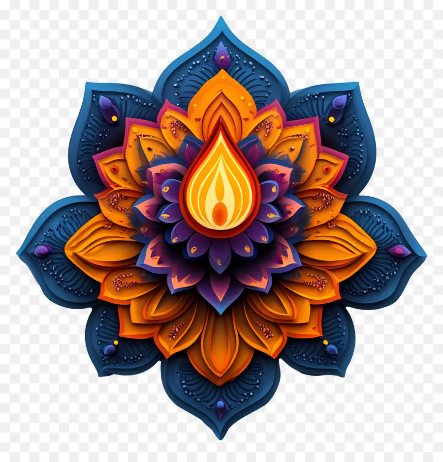 Deepavali，Chama Colorida PNG