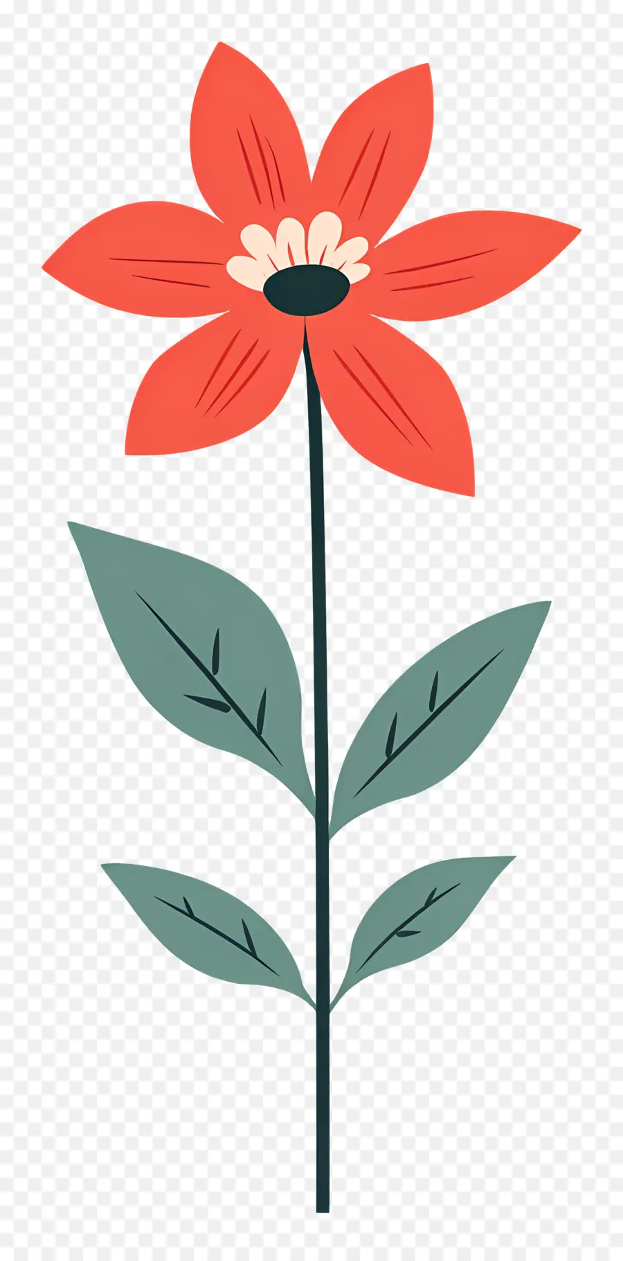 Flor única，Flor Vermelha PNG