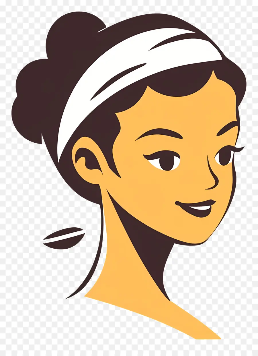 Logotipo Da Menina，Mulher De Desenho Animado Com Bandana PNG