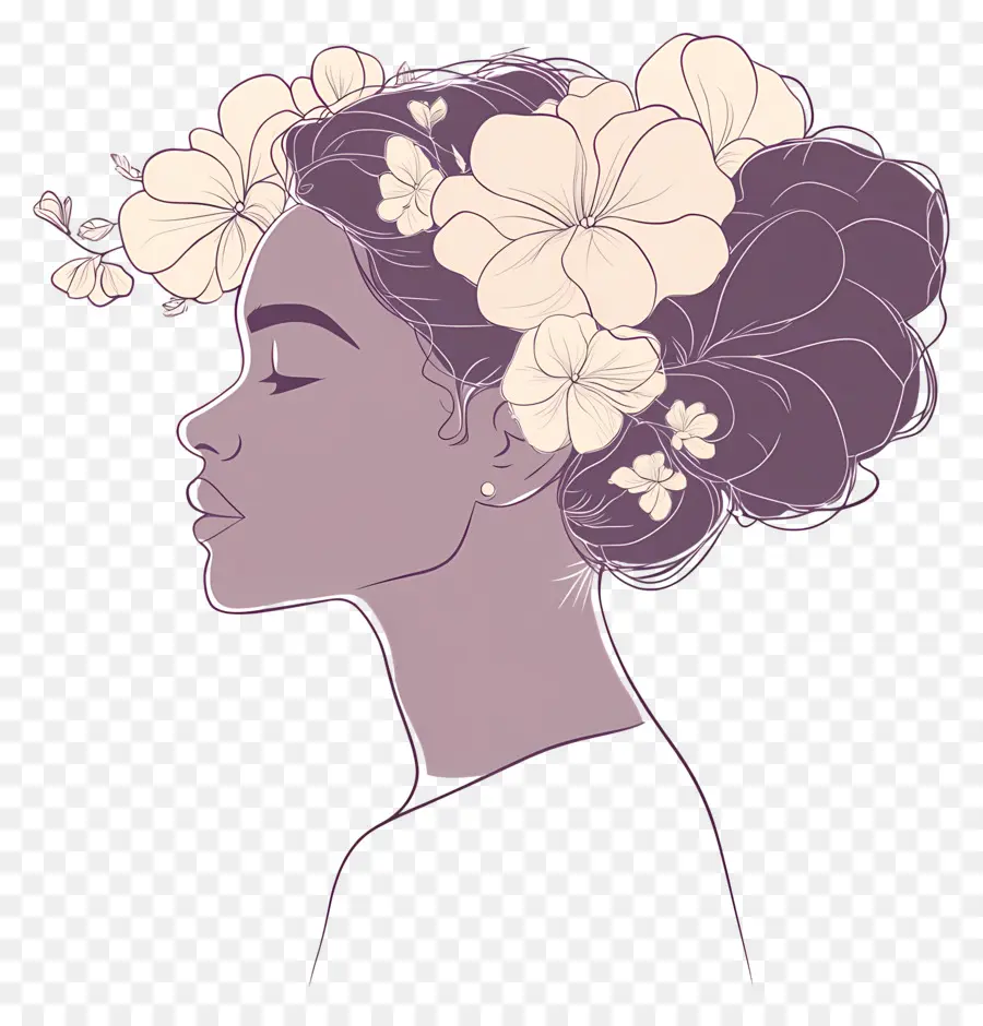 Logotipo Da Menina，Mulher Com Flores PNG