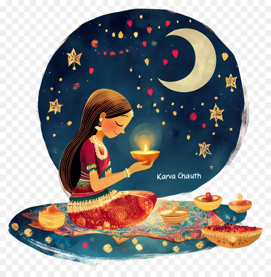 Karva Chauth，Celebração De Karva Chauth PNG