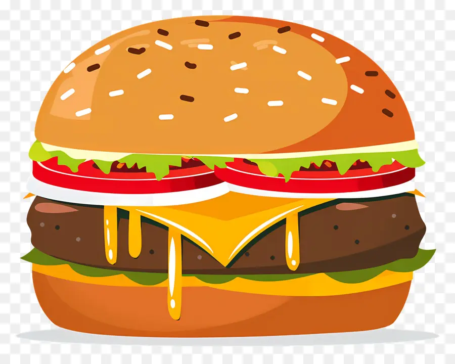 Hambúrguer Suculento，Cheeseburger Duplo PNG