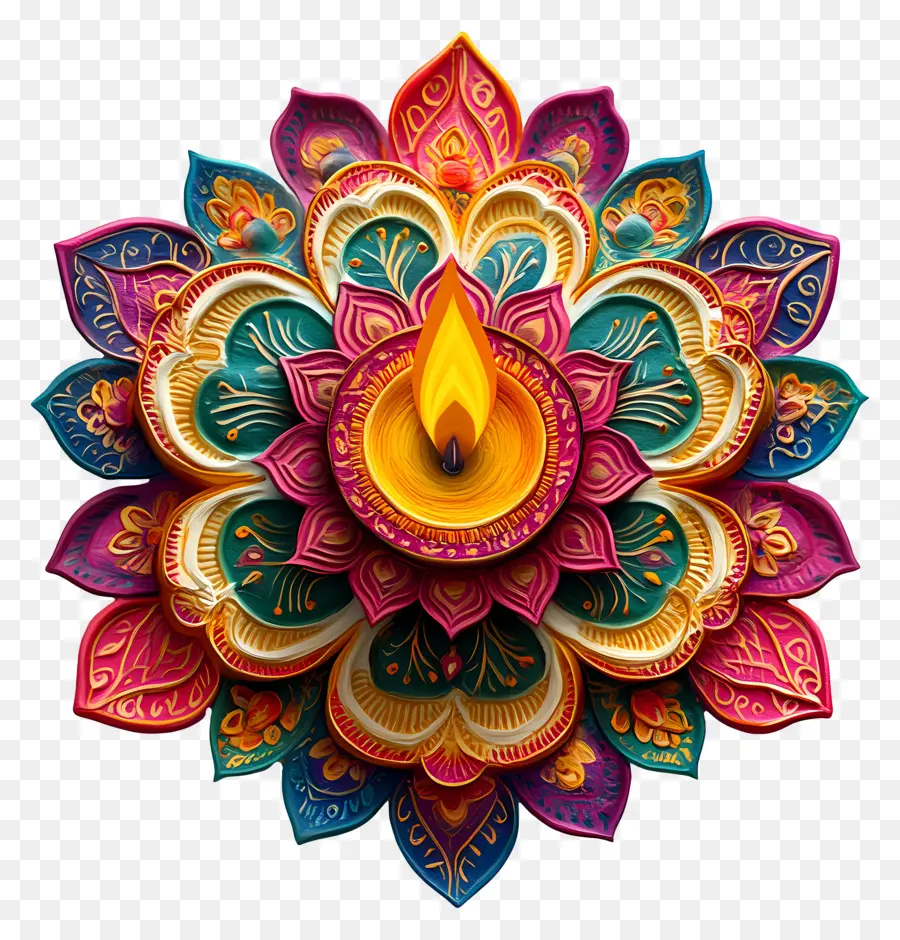 Deepavali，Chama Colorida PNG