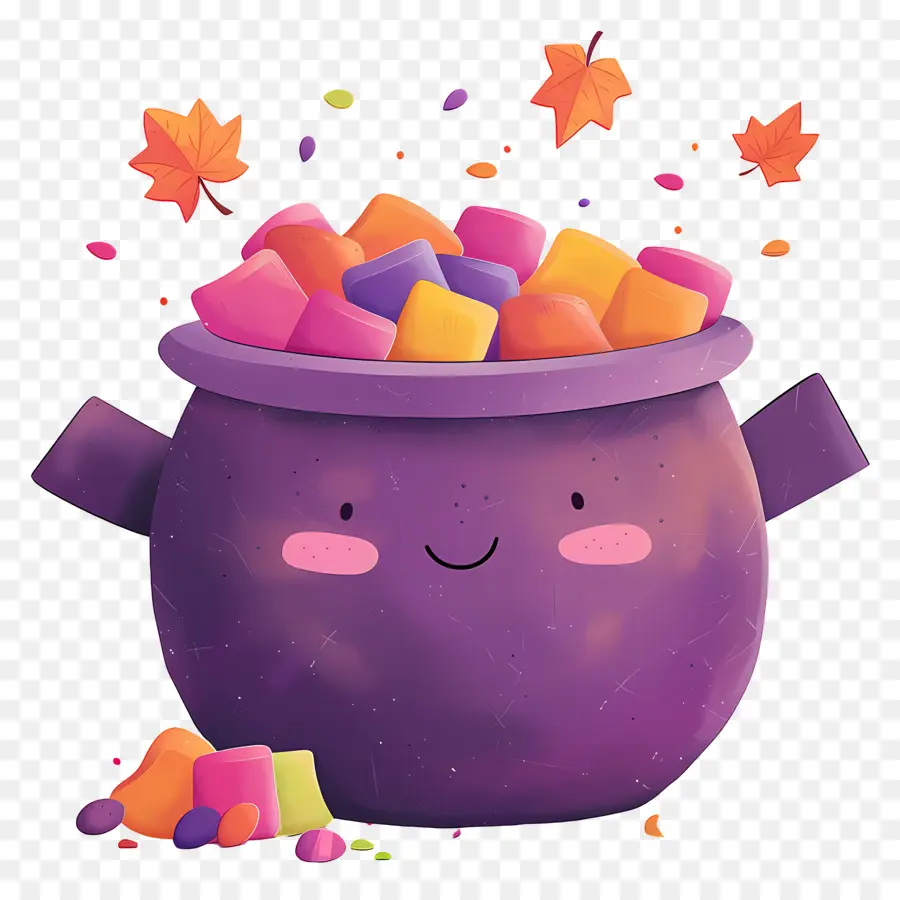 Doces De Halloween，Pote Roxo PNG