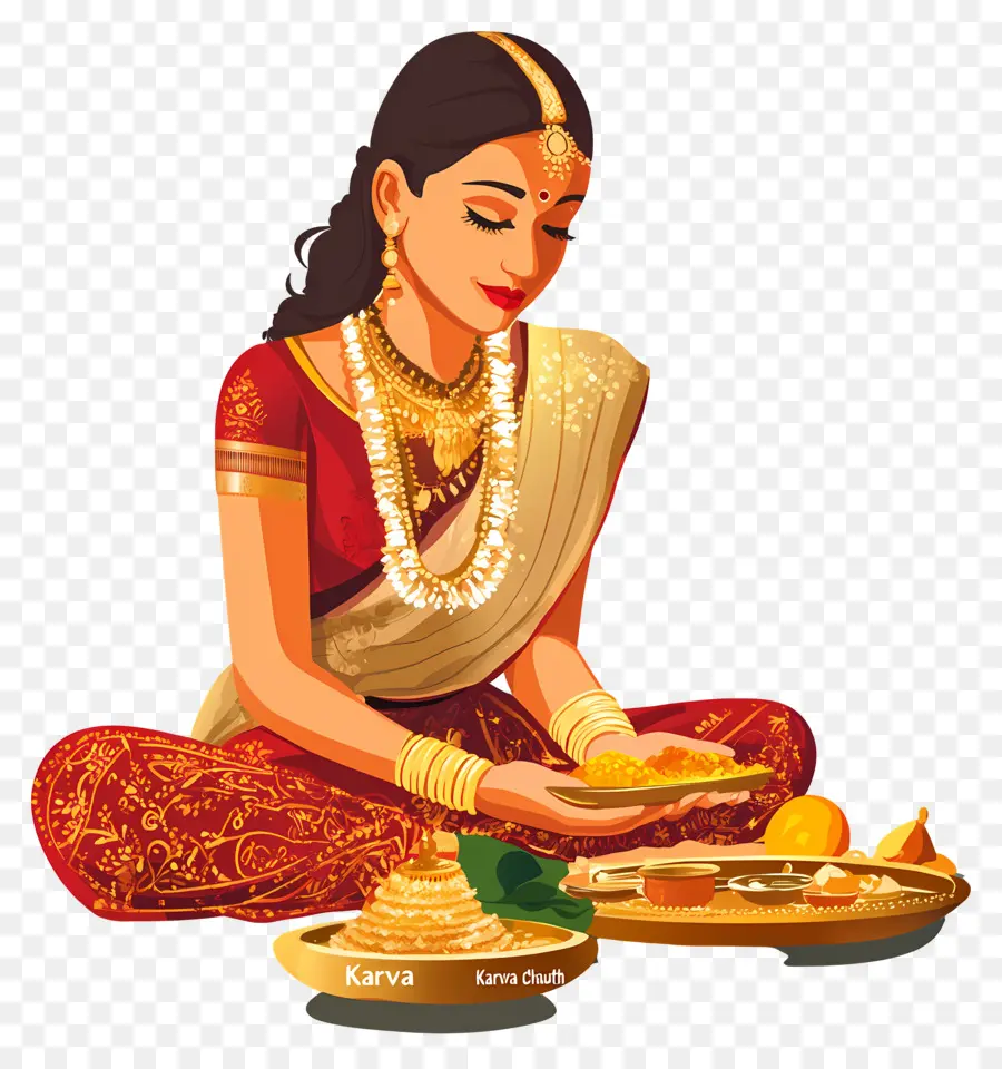 Karva Chauth，Mulher Karva Chauth PNG