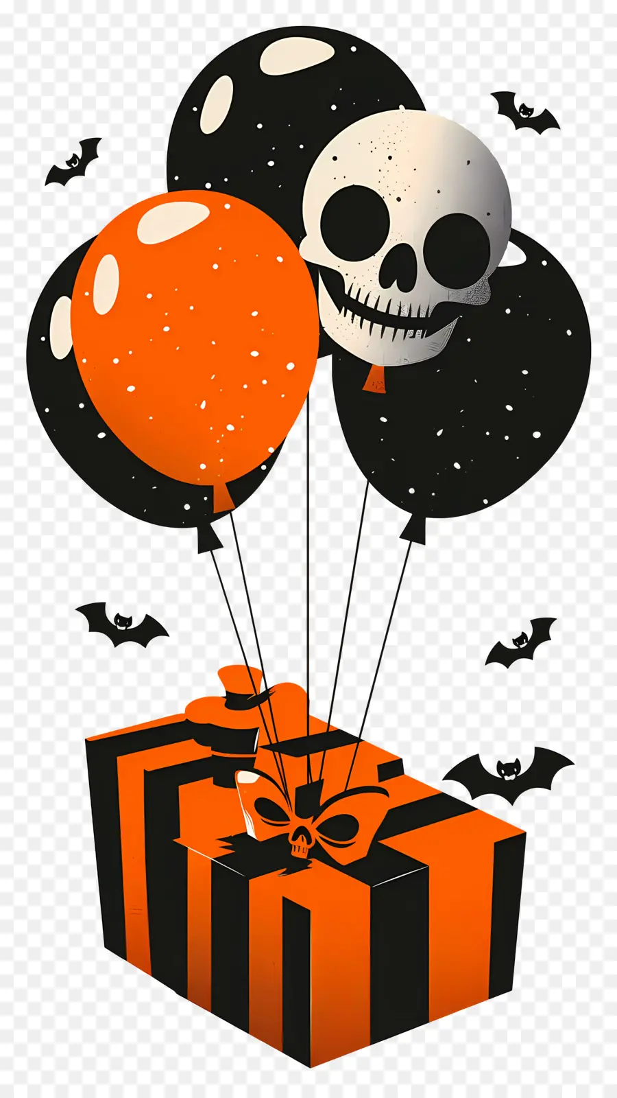 Balões De Halloween，Crânio PNG