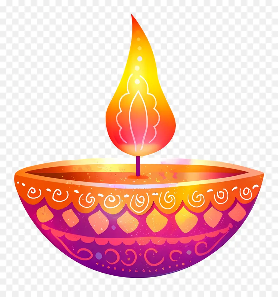 Diwali Diya，Lâmpada De óleo Decorativa PNG