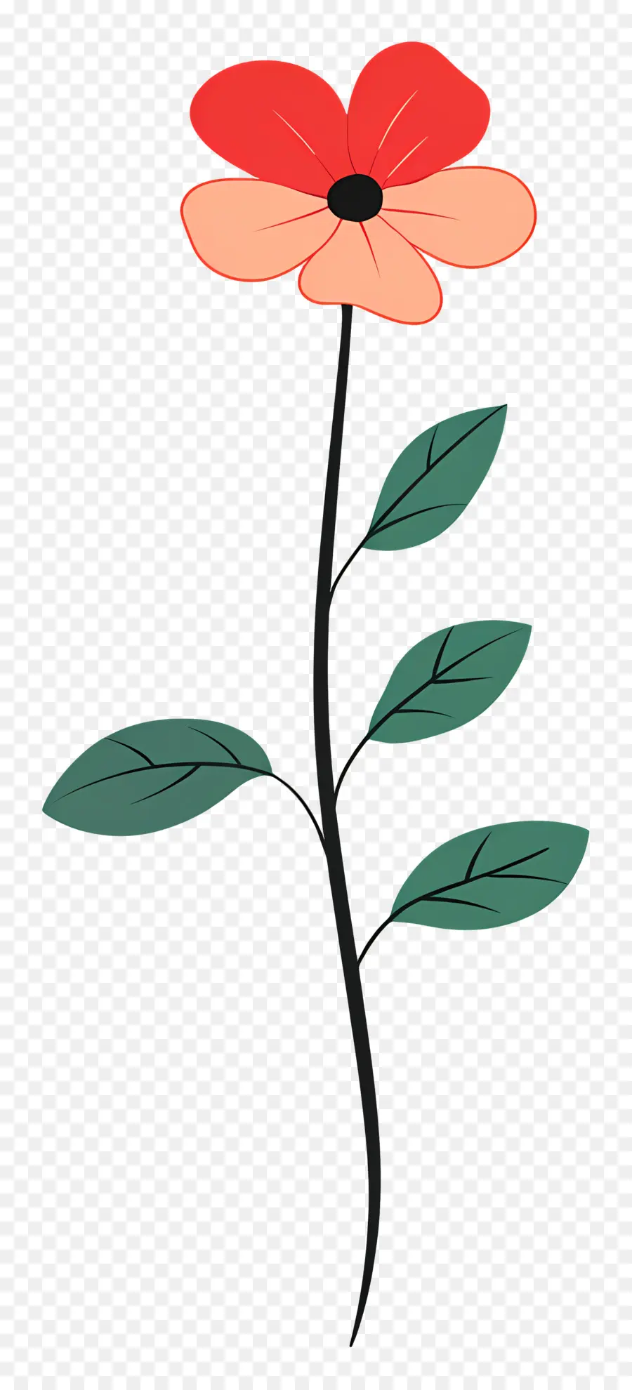 Flor única，Flor Vermelha PNG