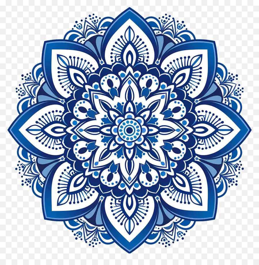 Padrão De Mandala，Mandala Azul PNG