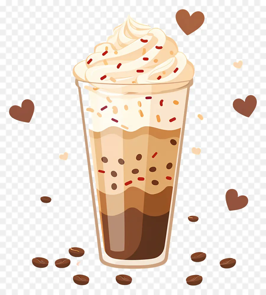 Café Quente，Café Gelado Com Creme PNG